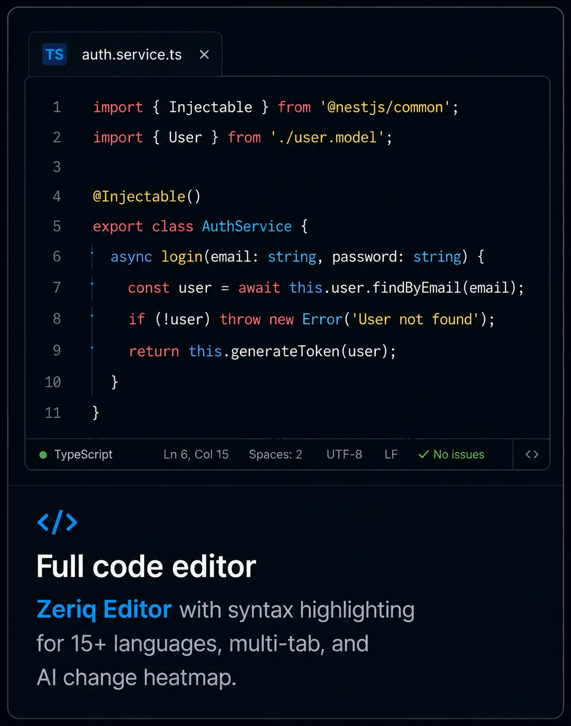 Full code editor